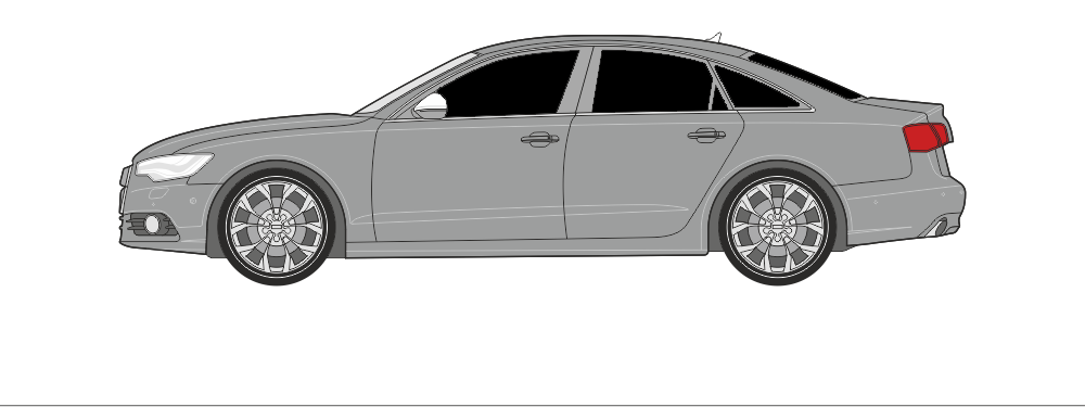 Sedan-Limuzin autó autóüveg fóliázás biztonsági hő és belátás elleni védelemre