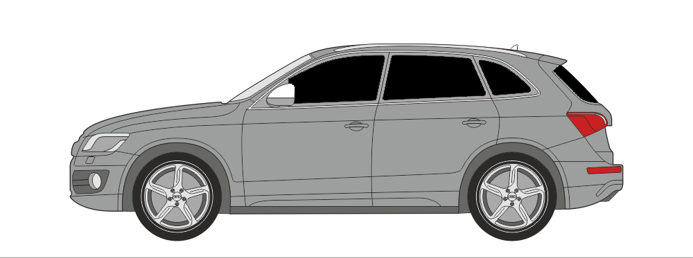 SUV-Terepjáró autó autóüveg fóliázás biztonsági hő és belátás elleni védelemre