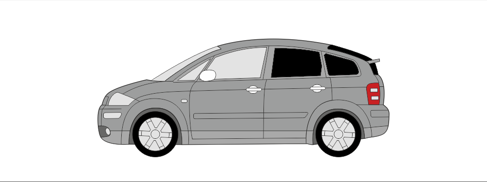 Ötajtós autó autóüveg fóliázás hő és belátás elleni védelemre