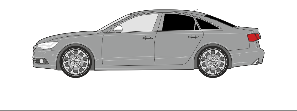 Sedan-Limuzin autó autóüveg fóliázás hő és belátás elleni védelemre