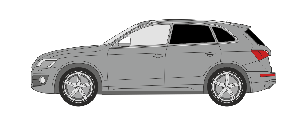 SUV-Terepjáró autó autóüveg fóliázás hő és belátás elleni védelemre