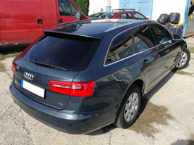 Autóüveg fóliázás Audi A6: B oszloptól hátra, hő és belátás elleni autóüveg fóliázás, skyfol, lumar, bruxafol 07